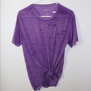 Purple T-shirt with holes